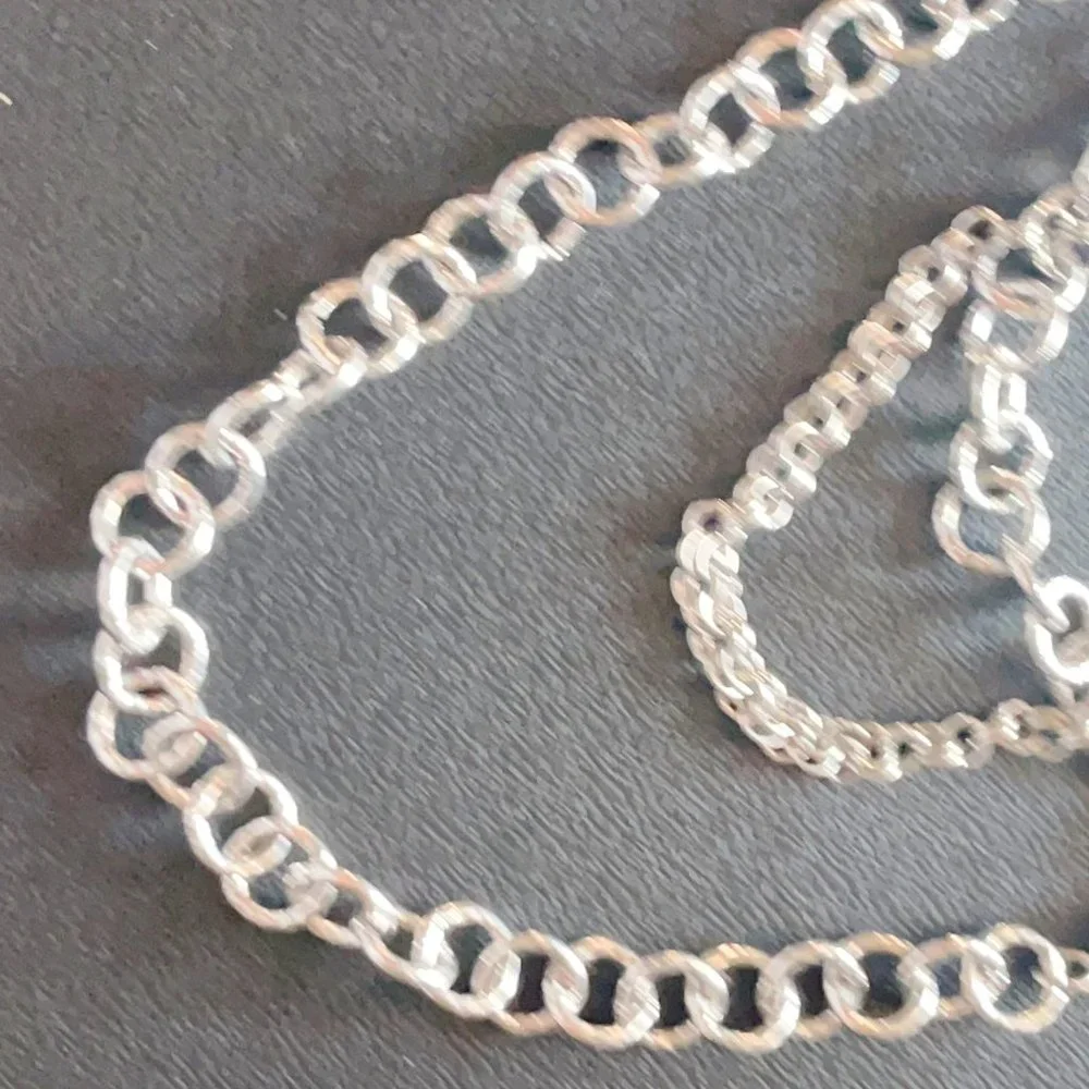 Chico's Silver Small Rhinestones Multi Layer Long Necklace Medium - Picture 2 of 4